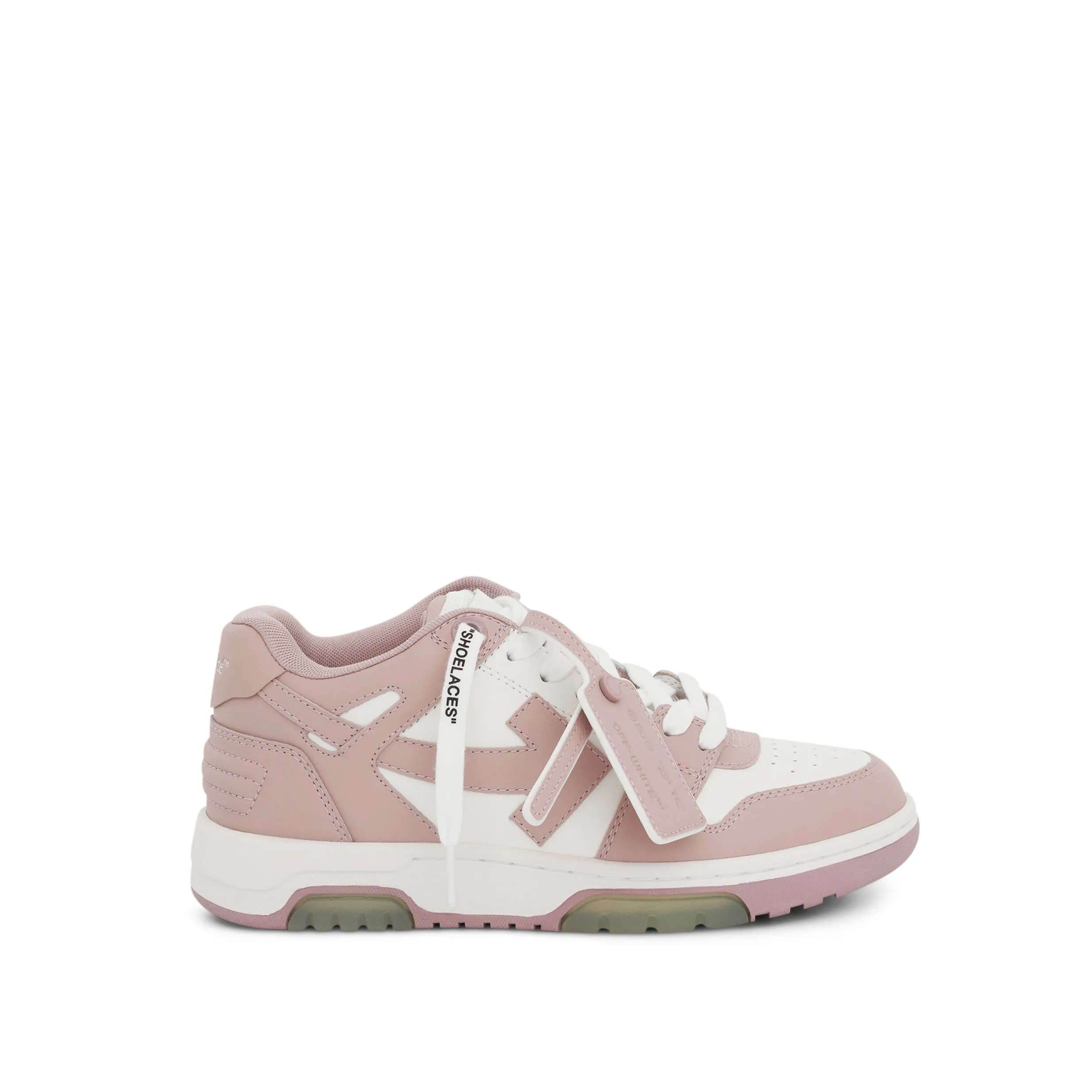 Out of Office Calf Leather Sneaker In White/Pink Colour sold by MARAIS