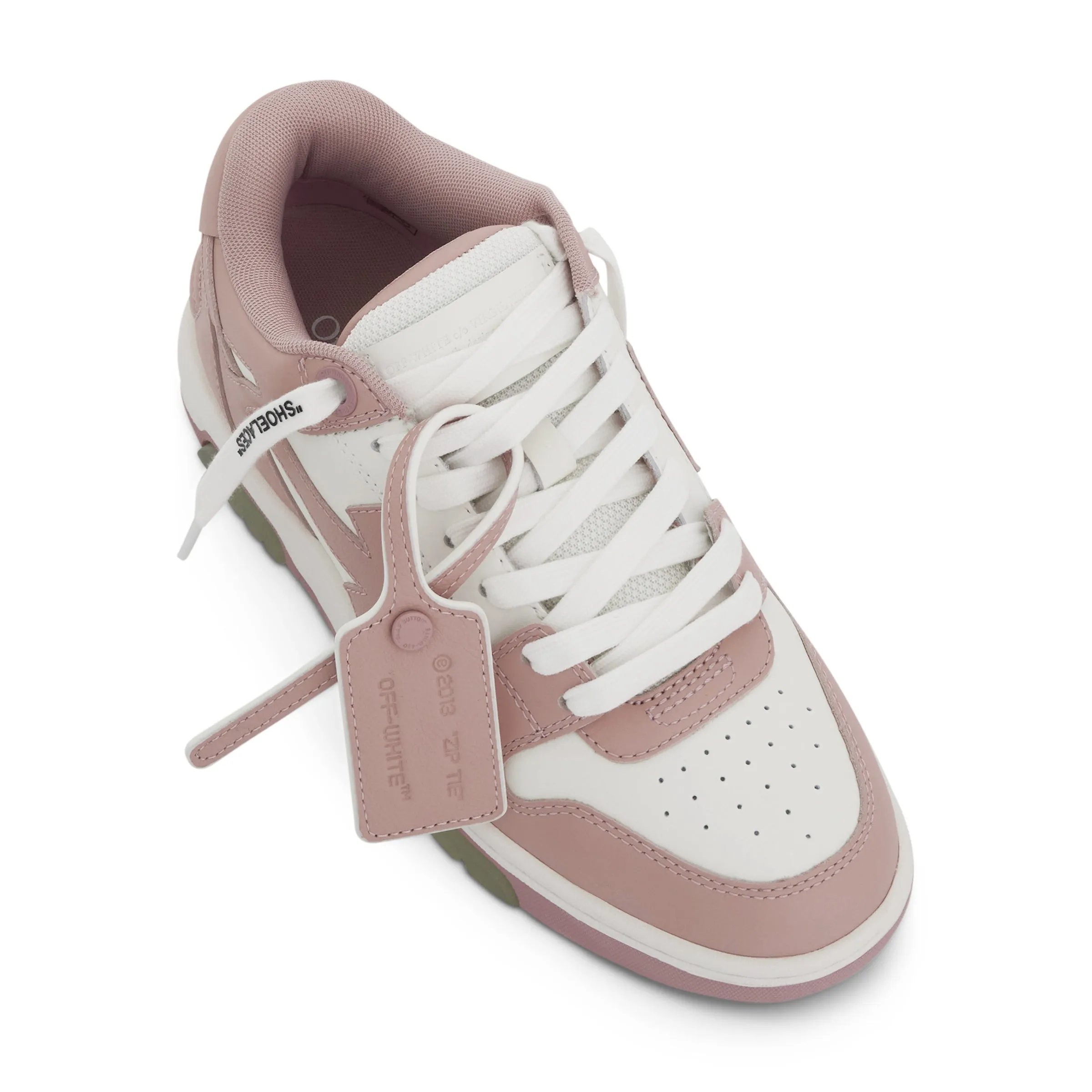Out of Office Calf Leather Sneaker In White/Pink Colour sold by MARAIS product image thumbnail 4