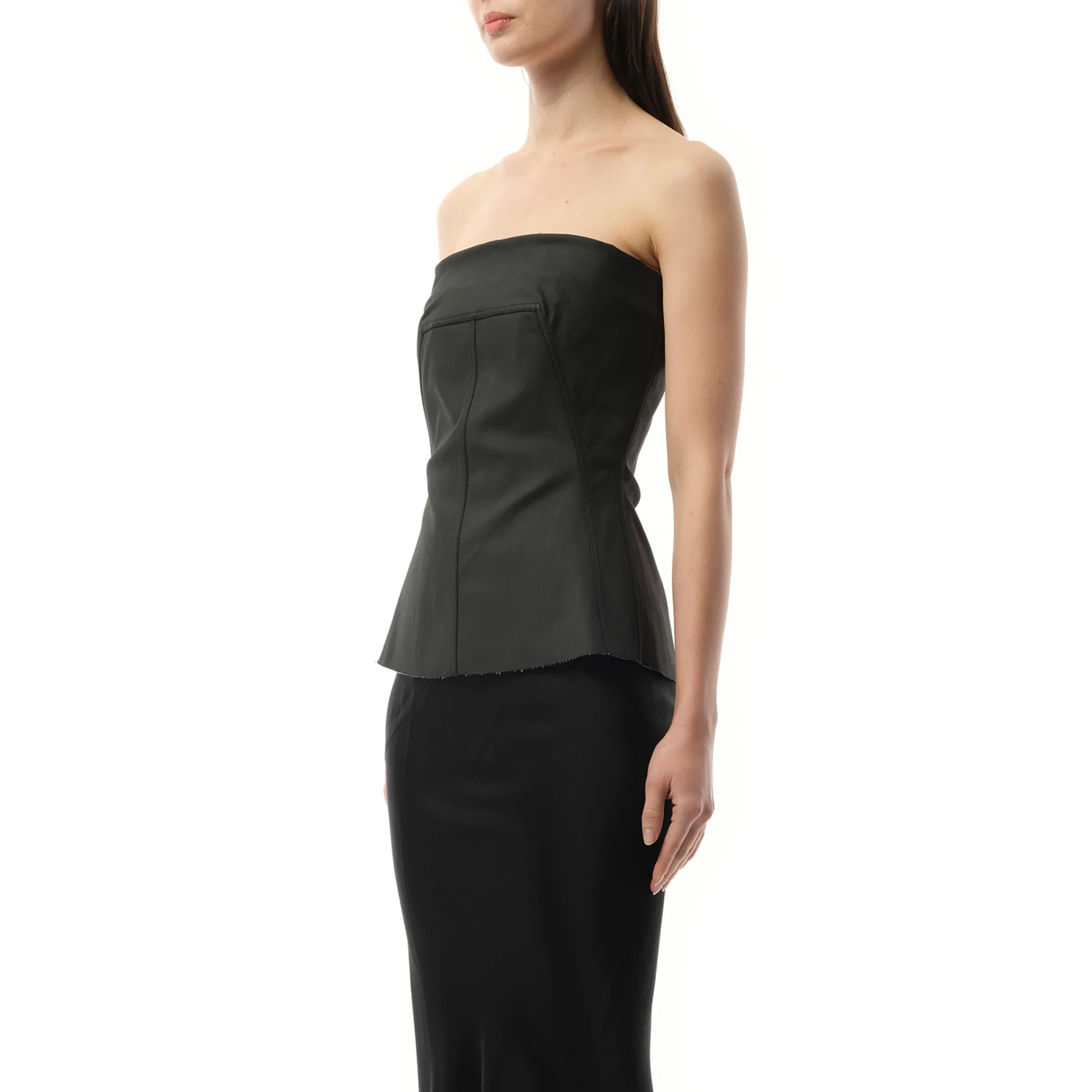 Stretch Denim Bustier Top in Black sold by MARAIS product image thumbnail 5