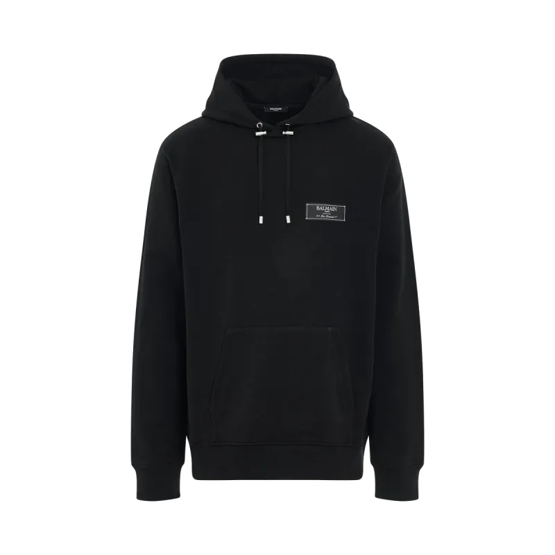 Pierre Balmain Label Hoodie in Black sold by MARAIS