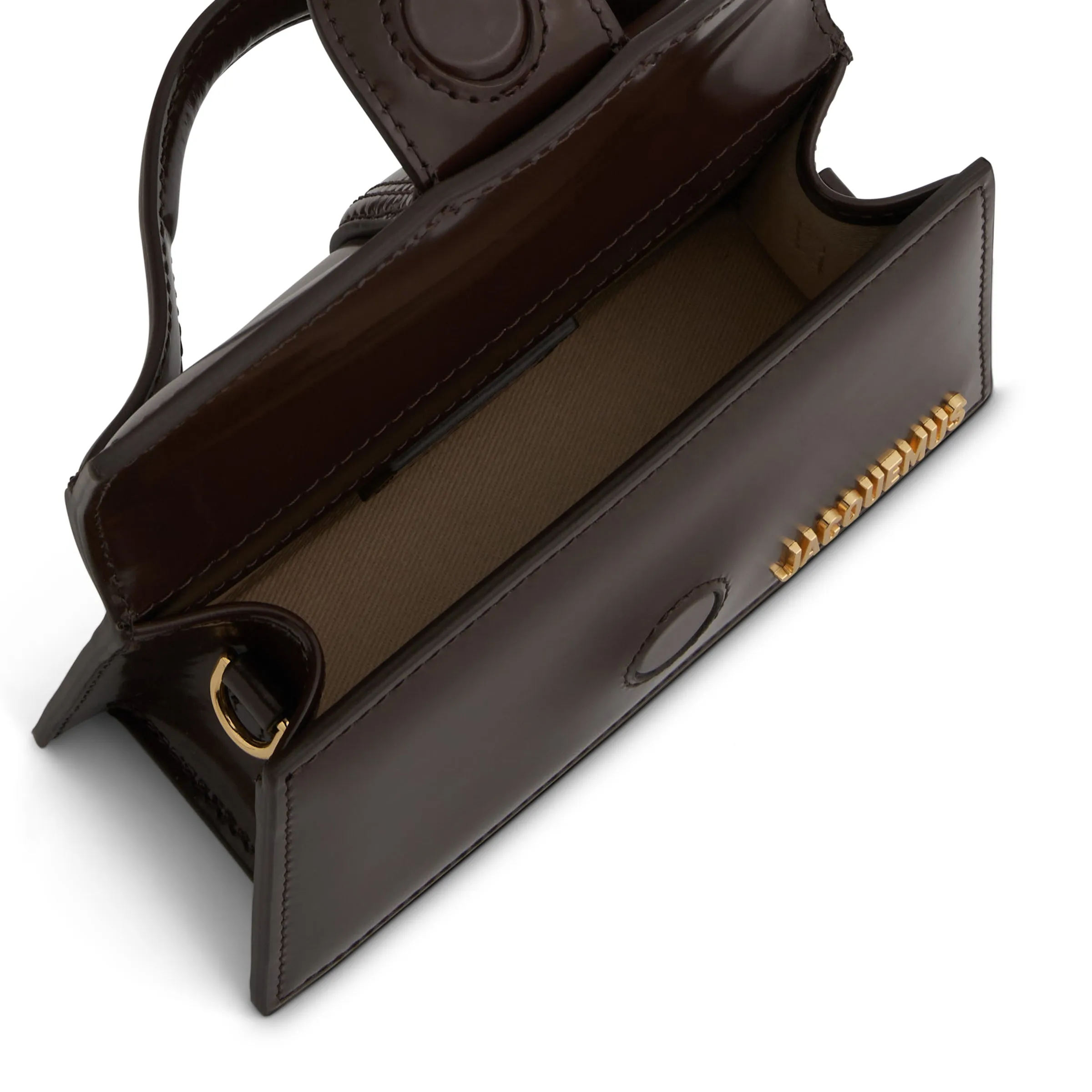 Le Bambino Small Patent Leather Bag in Midnight Brown sold by MARAIS product image thumbnail 4