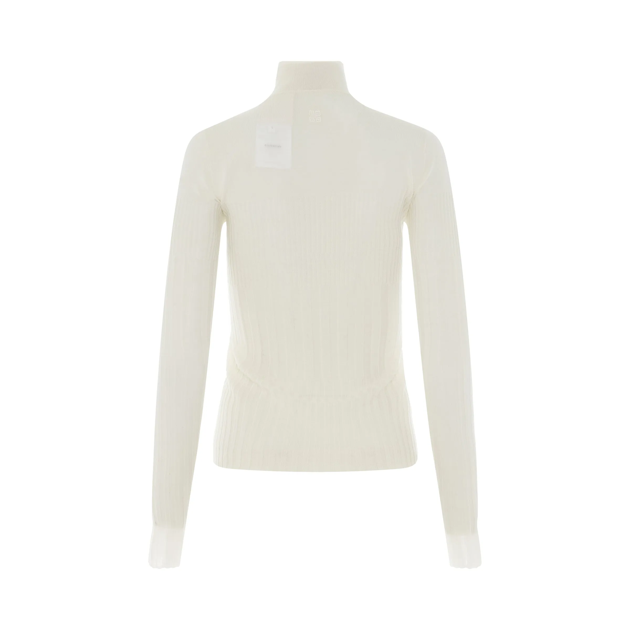Long Sleeve Cyclist Neck Ribbed Sweater in Ivory sold by MARAIS product image thumbnail 4