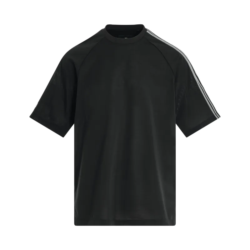 3 Stripe T-Shirt in Black/Off White sold by MARAIS