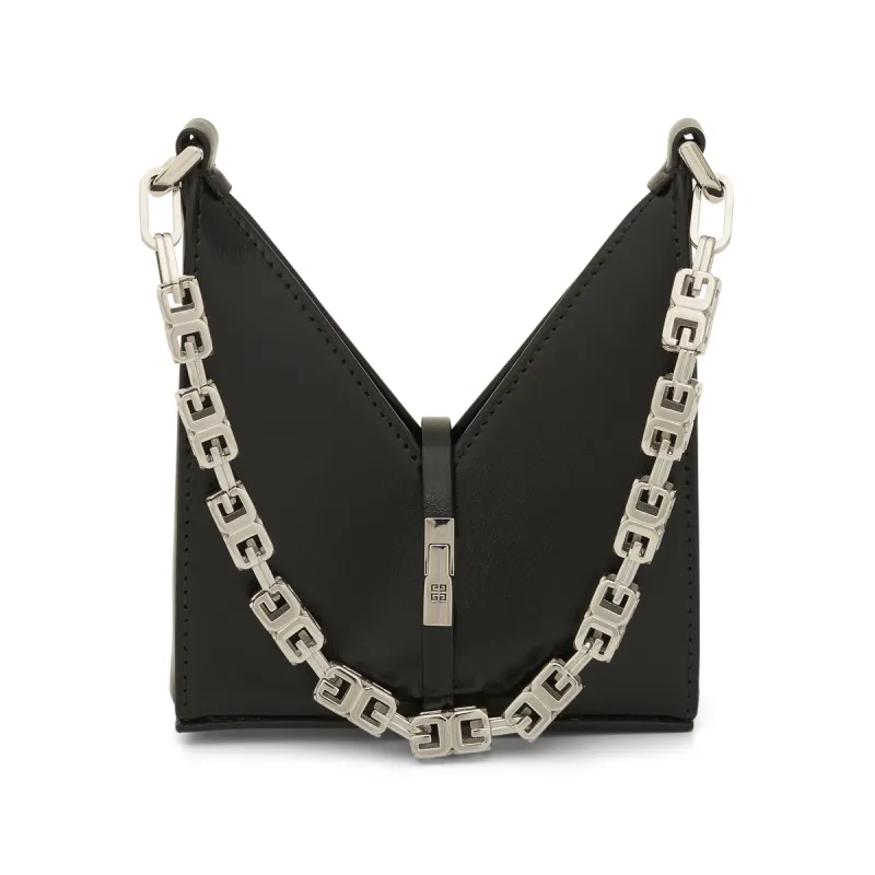 Micro Cut Out Bag in Box Leather in Black sold by MARAIS