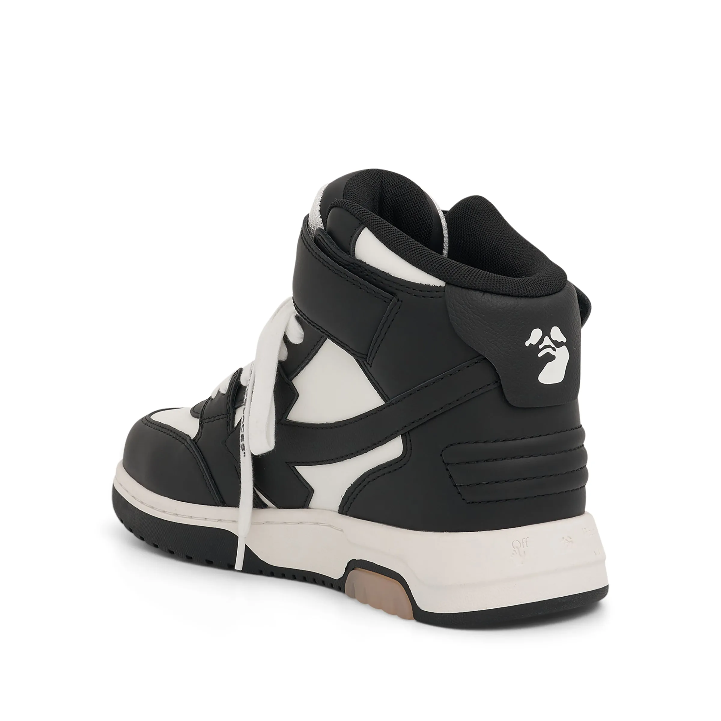 Out Of Office Mid Top Leather Sneakers in Black/White sold by MARAIS product image thumbnail 3