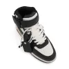 Out Of Office Mid Top Leather Sneakers in Black/White sold by MARAIS