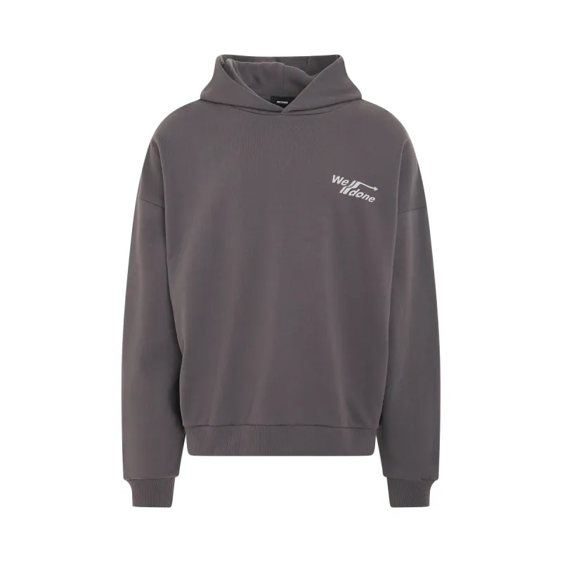 Diagonal Logo Hoodie in Charcoal sold by MARAIS