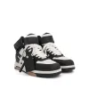 Out Of Office Mid Top Leather Sneakers in Black/White sold by MARAIS