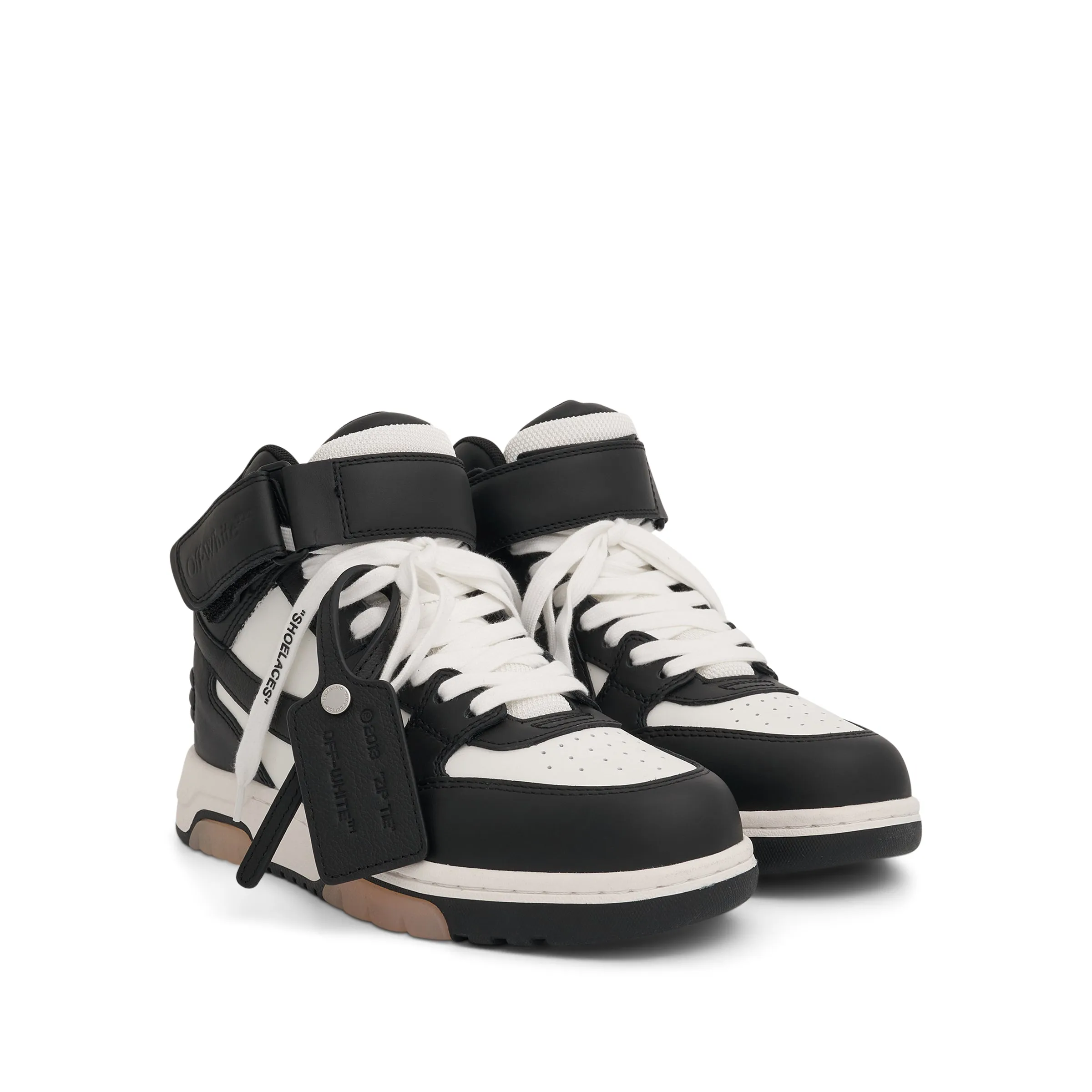 Out Of Office Mid Top Leather Sneakers in Black/White sold by MARAIS product image thumbnail 2