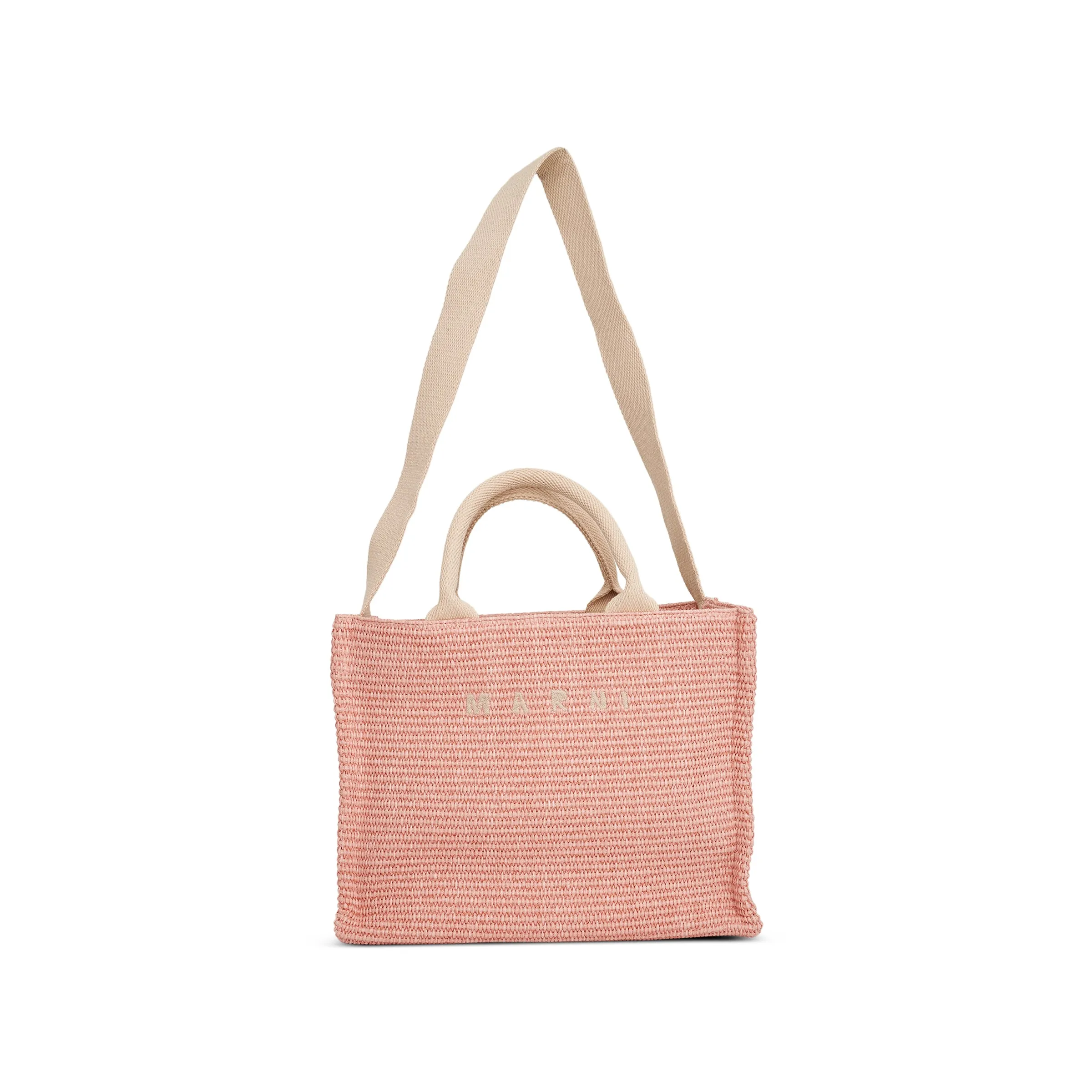 Raffia Small Shopping Bag in Pink sold by MARAIS