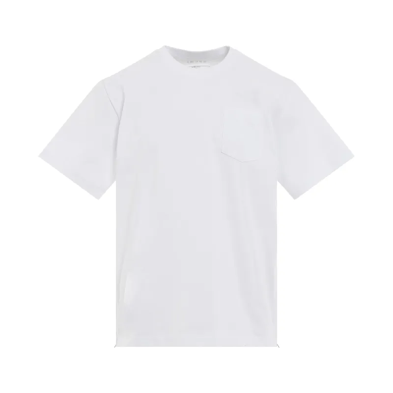 Cotton Side Zip T-Shirt in White sold by MARAIS