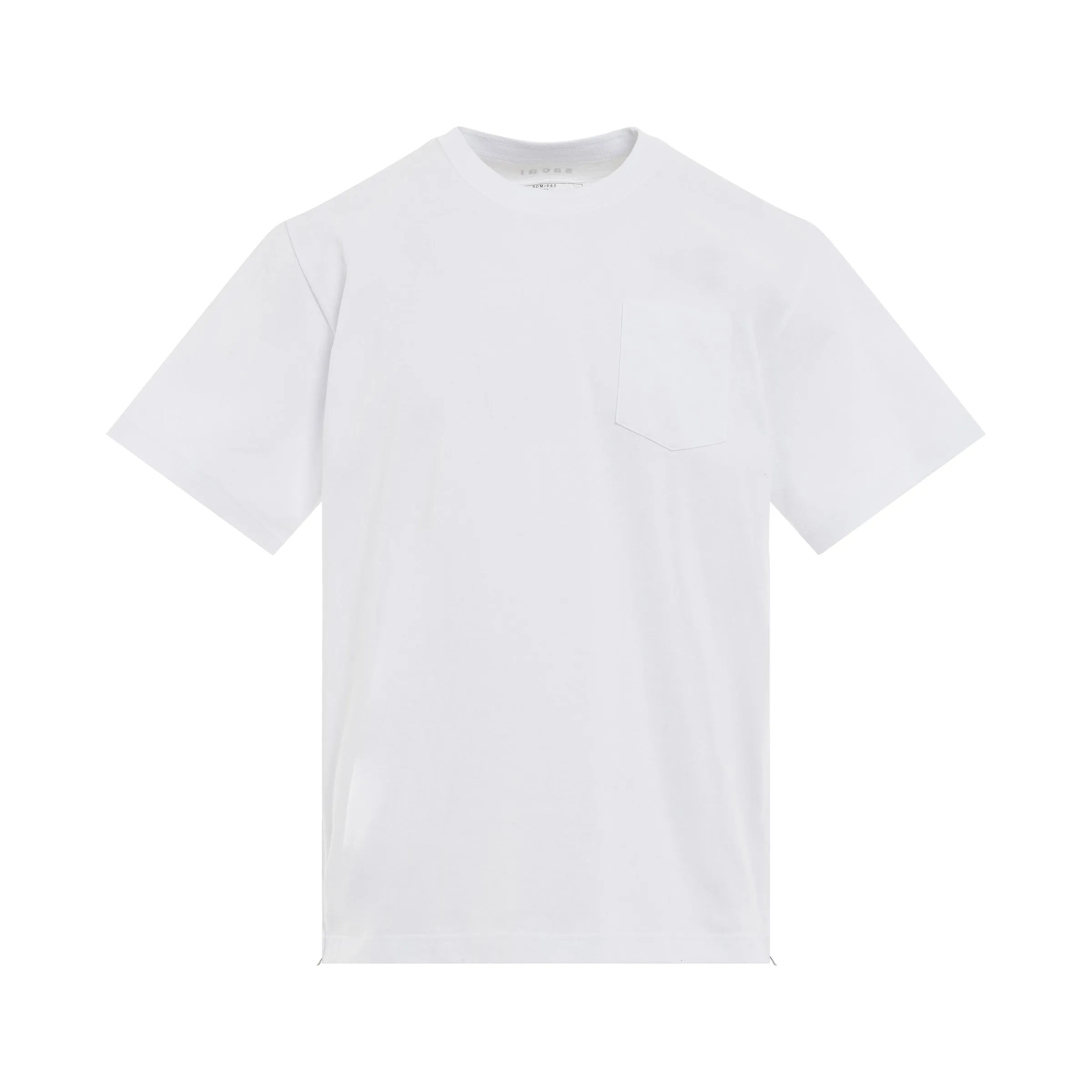 Cotton Side Zip T-Shirt in White sold by MARAIS
