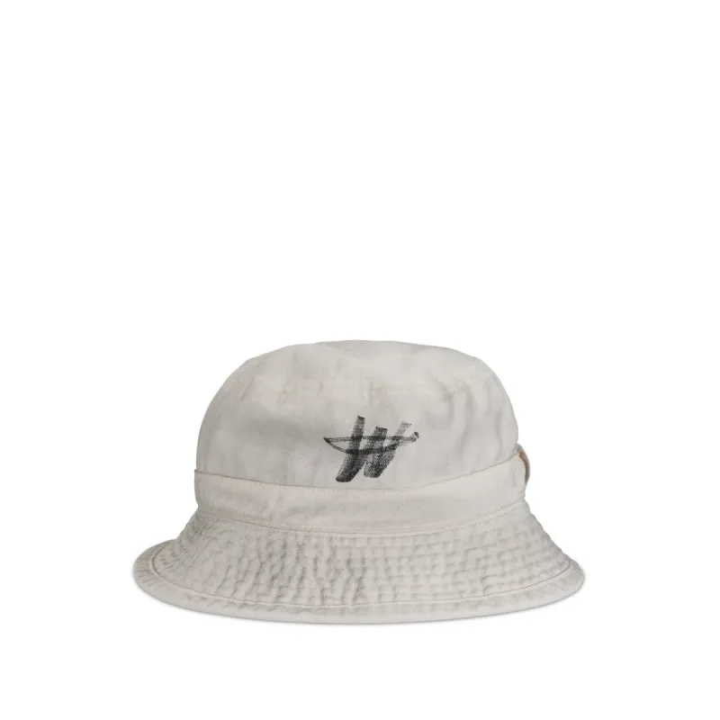 WD One Logo Bucket Hat in White sold by MARAIS