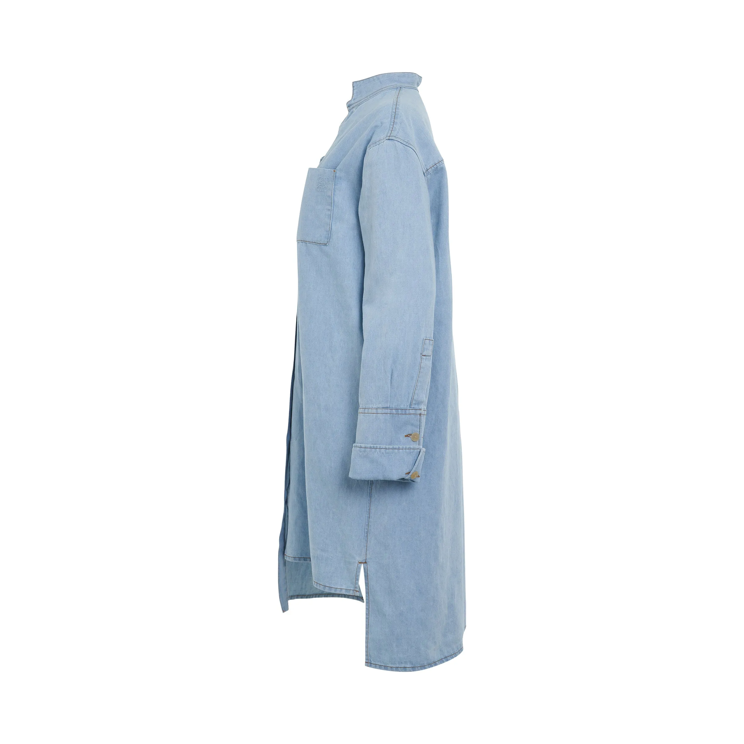 Asymmetric Shirt Dress in Light Denim sold by MARAIS product image thumbnail 3