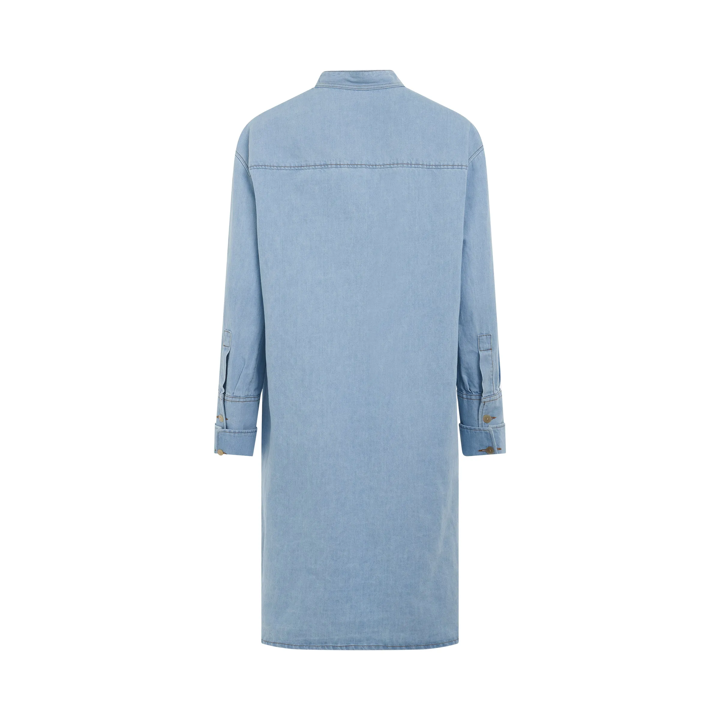 Asymmetric Shirt Dress in Light Denim sold by MARAIS product image thumbnail 4