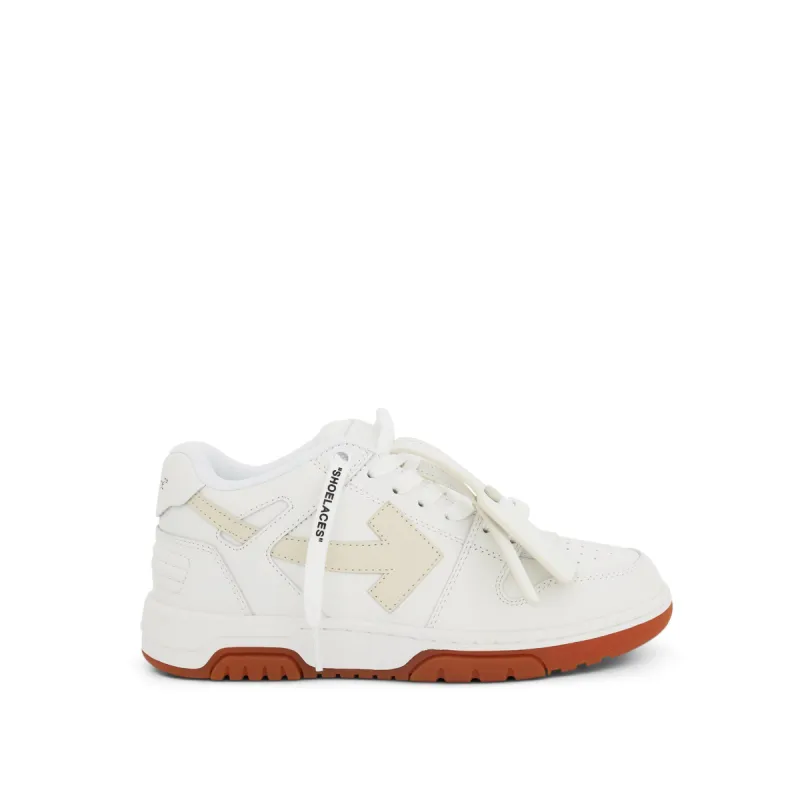 Out Of Office Calf Leather Sneaker in Off White/Beige sold by MARAIS