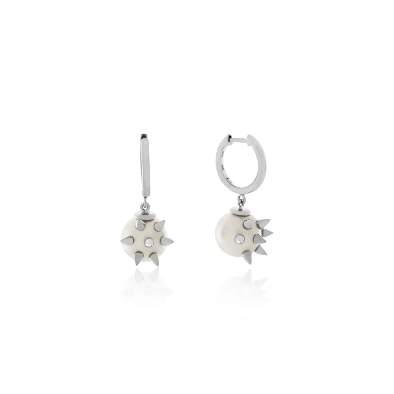 Pearl Spike Earring in Silver sold by MARAIS