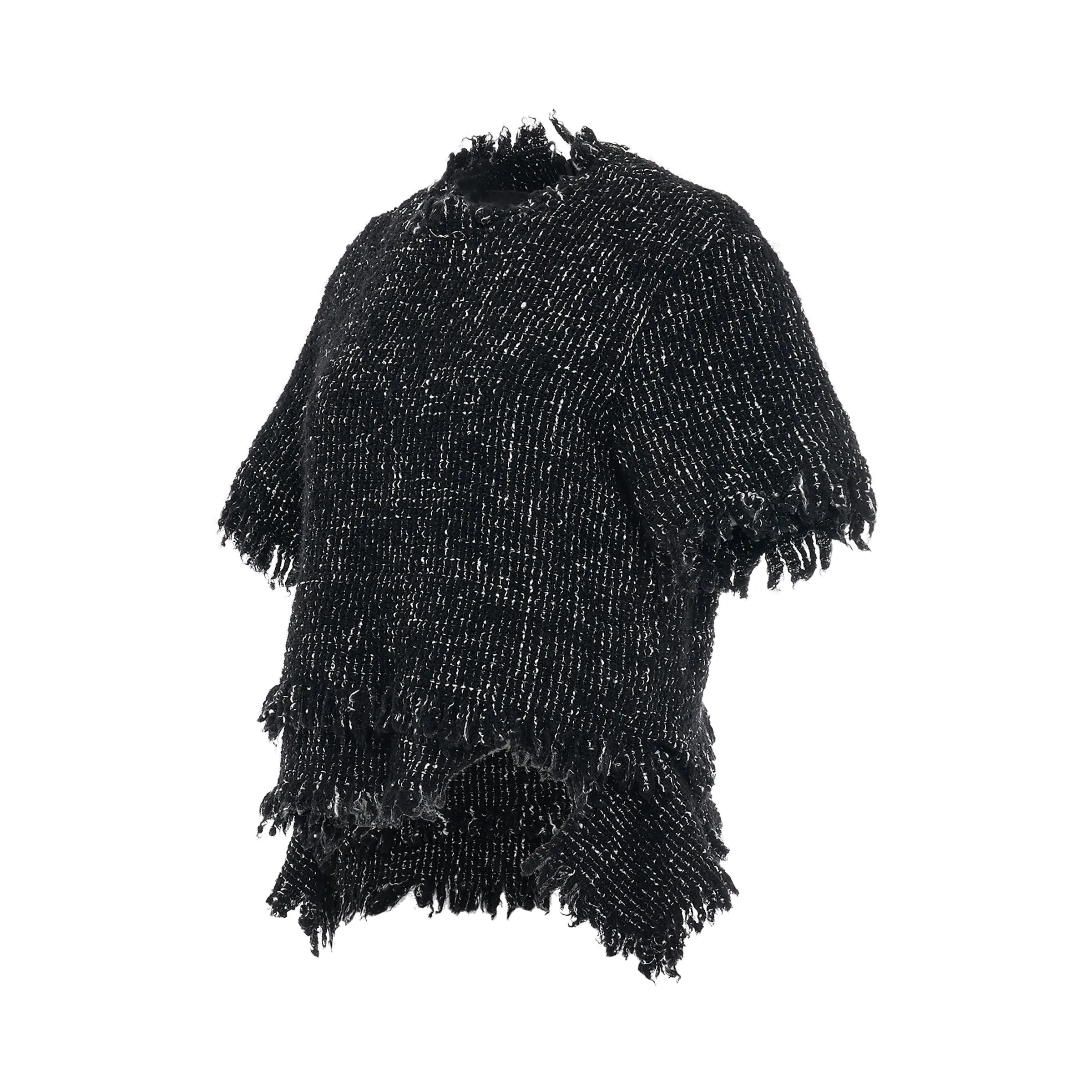 Tweed Cropped Pullover in Black sold by MARAIS product image thumbnail 2