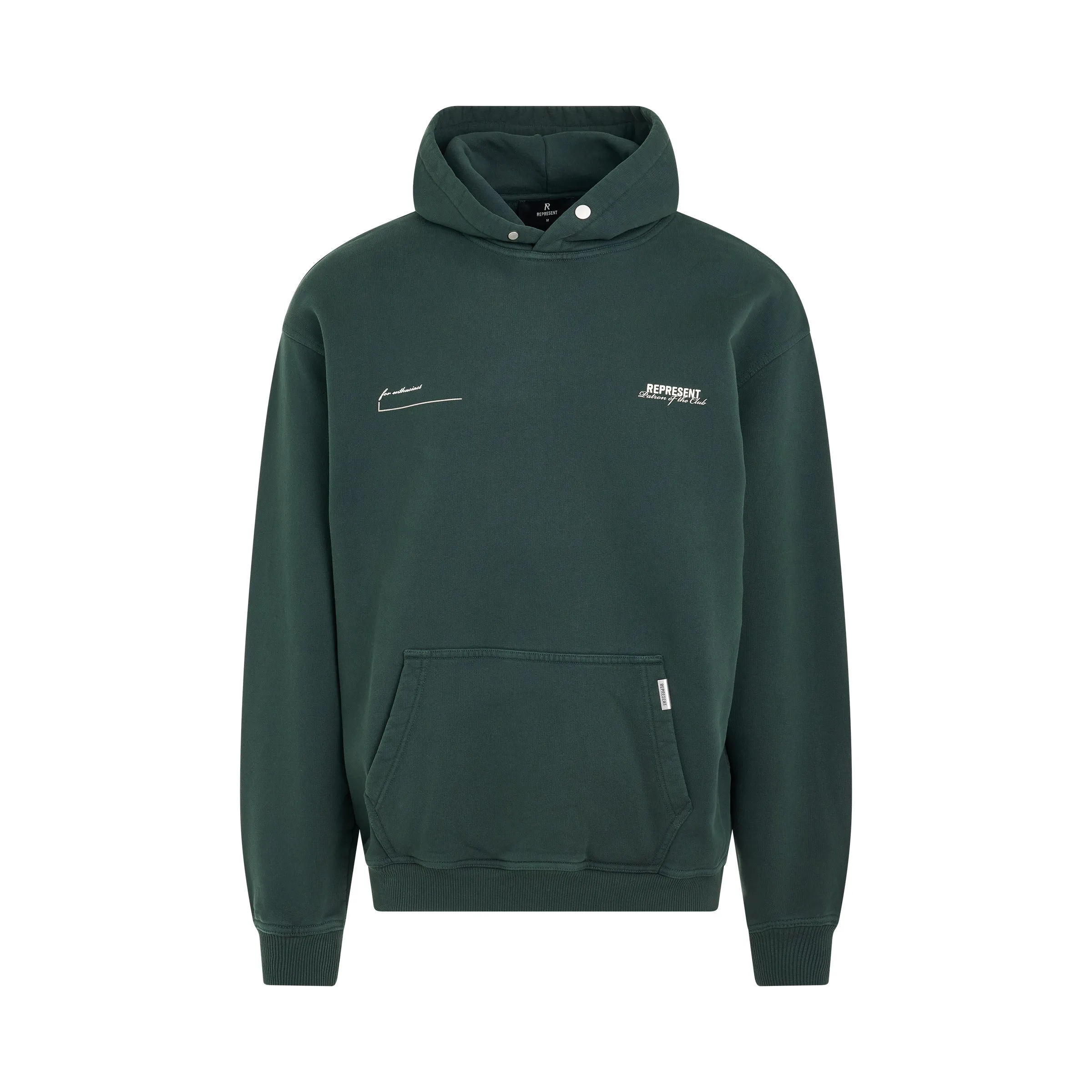 Patron of the Club Hoodie in Forest Green sold by MARAIS
