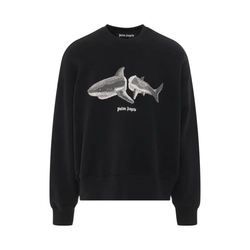 Shark Crewneck Sweatshirt in Black/Grey sold by MARAIS