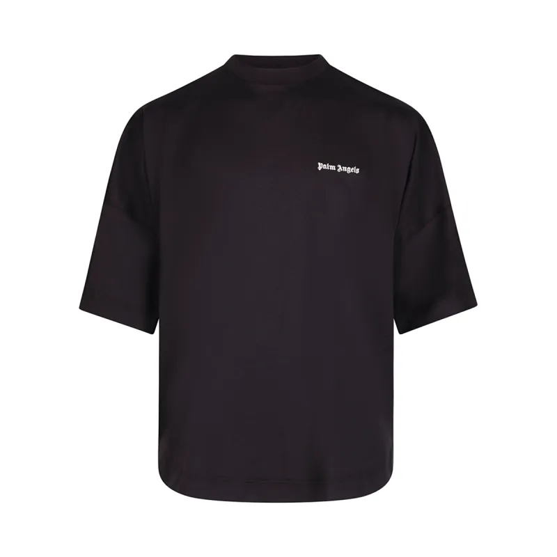 Embroidered Logo Oversized T-Shirt in Black/White sold by MARAIS