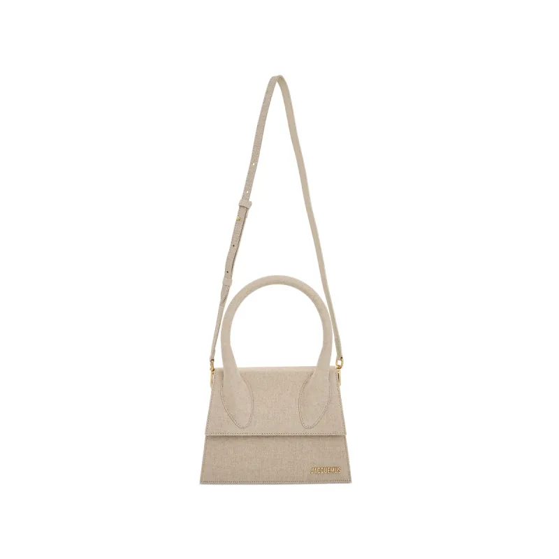 Le Grand Chiquito Leather Bag in Light Greige sold by MARAIS