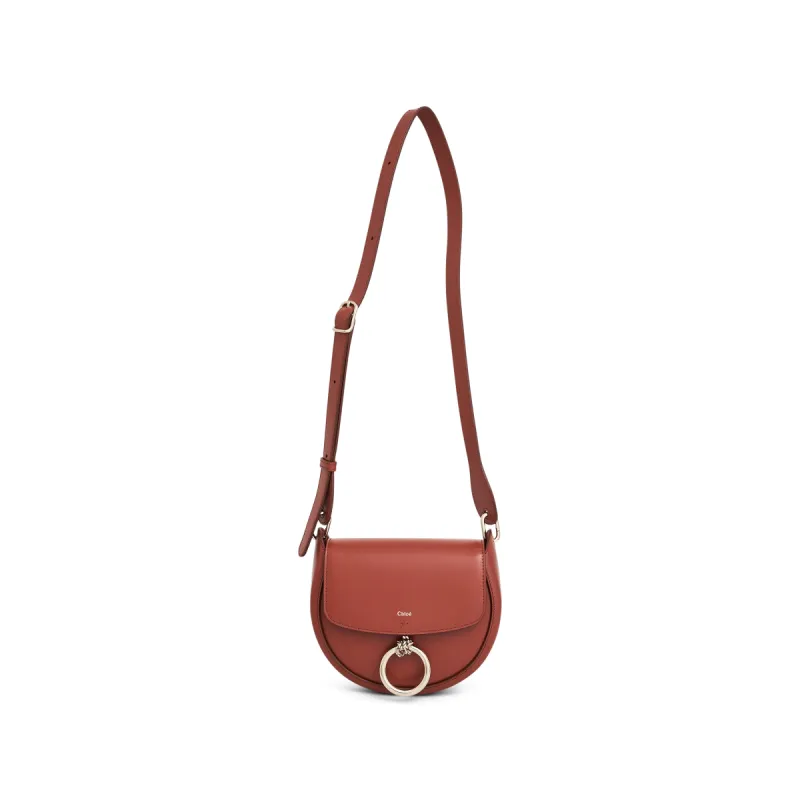 Chloe Arlene Crossbody Bag with Metal details in Leather in Autum Leaf sold by MARAIS