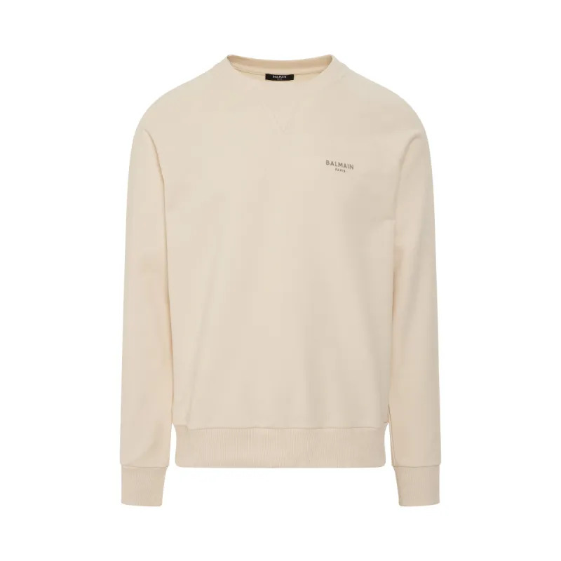 Classic Flock Logo Sweatshirt in Beige made by MARAIS