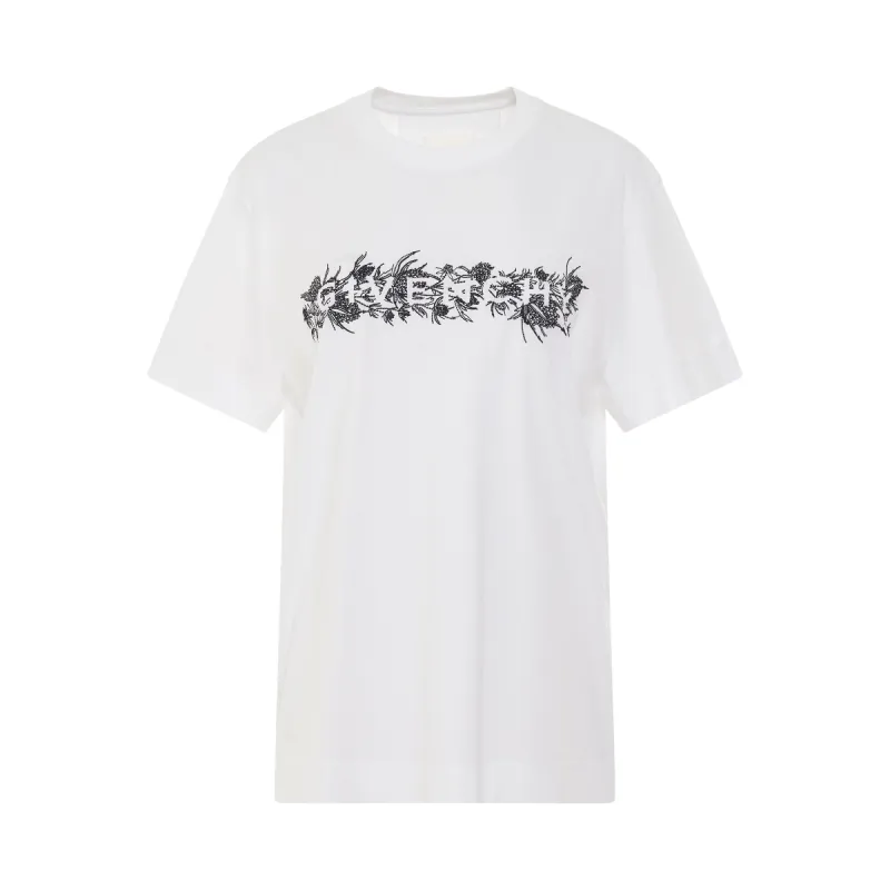 4G Embroidered Logo Thistle T-Shirt in White sold by MARAIS