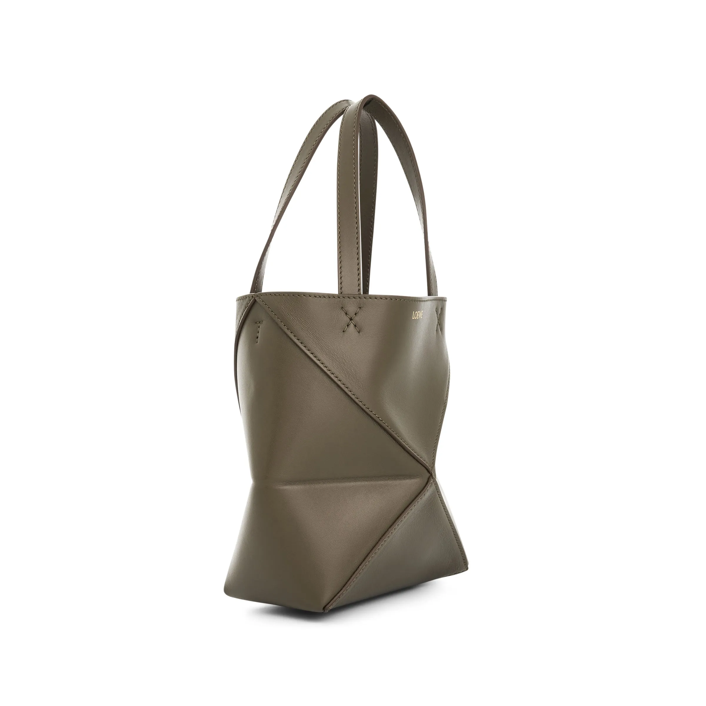 Medium Puzzle Fold Tote Bag in Dark Khaki Green sold by MARAIS product image thumbnail 3