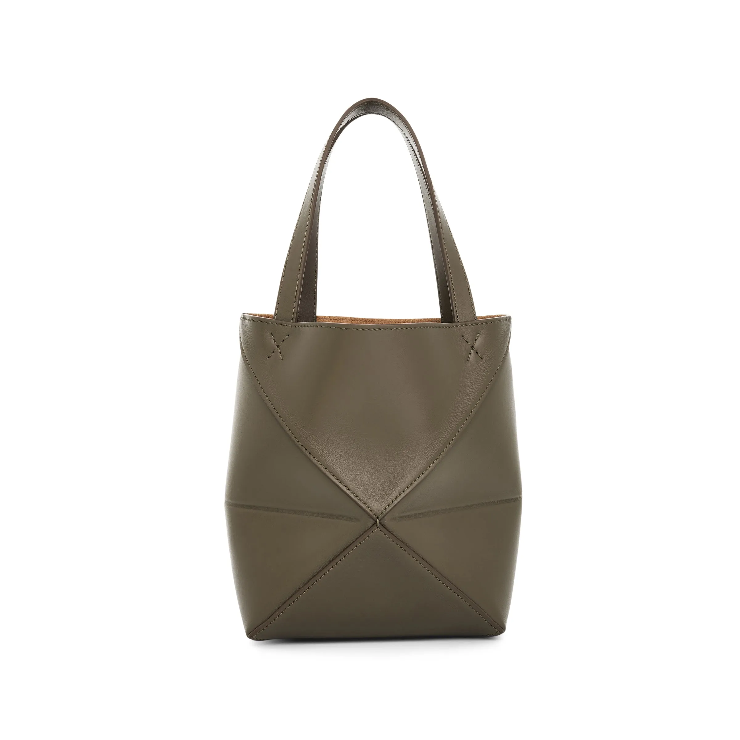 Medium Puzzle Fold Tote Bag in Dark Khaki Green sold by MARAIS product image thumbnail 4