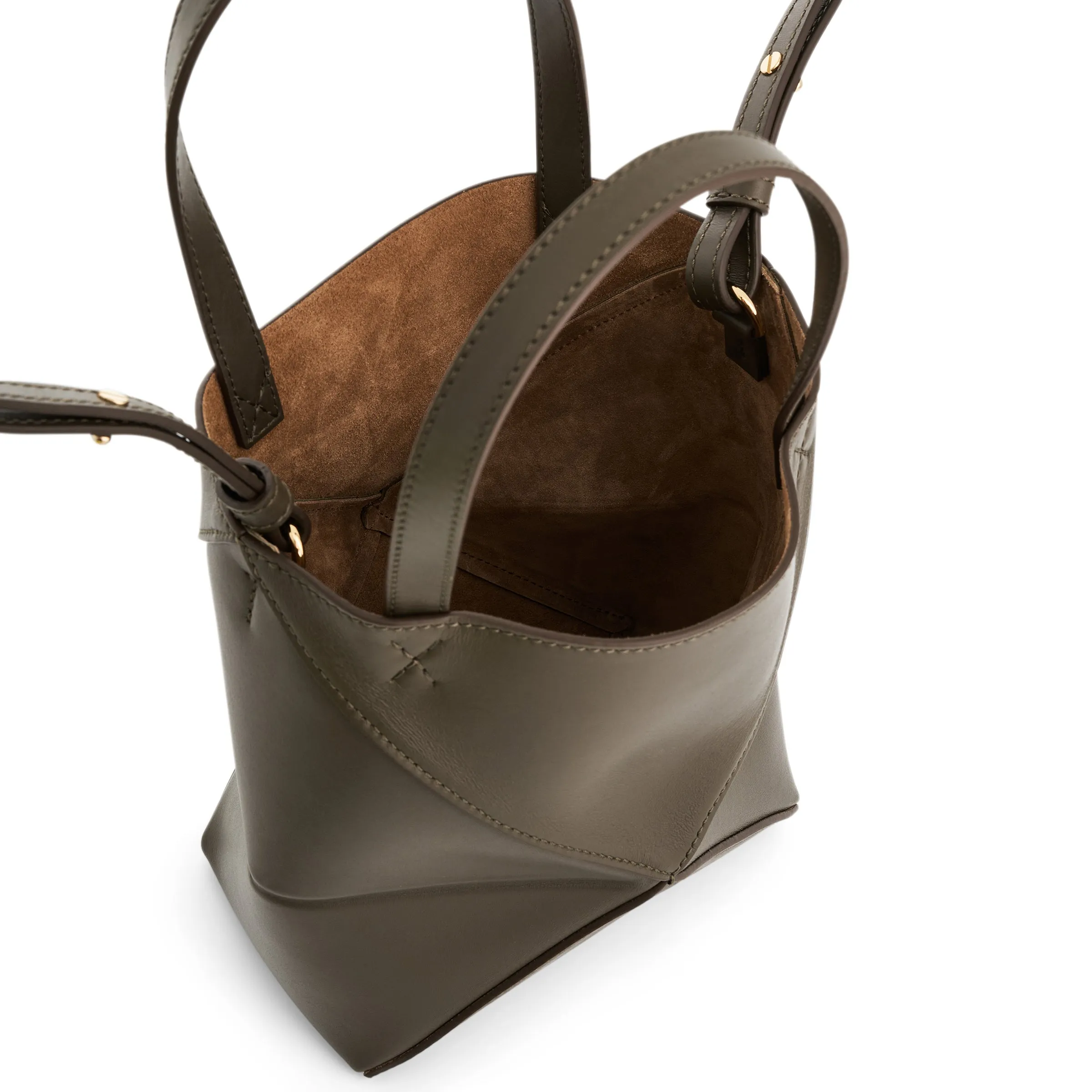 Medium Puzzle Fold Tote Bag in Dark Khaki Green sold by MARAIS product image thumbnail 5