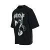 Crack Angel Print T-Shirt in Black sold by MARAIS