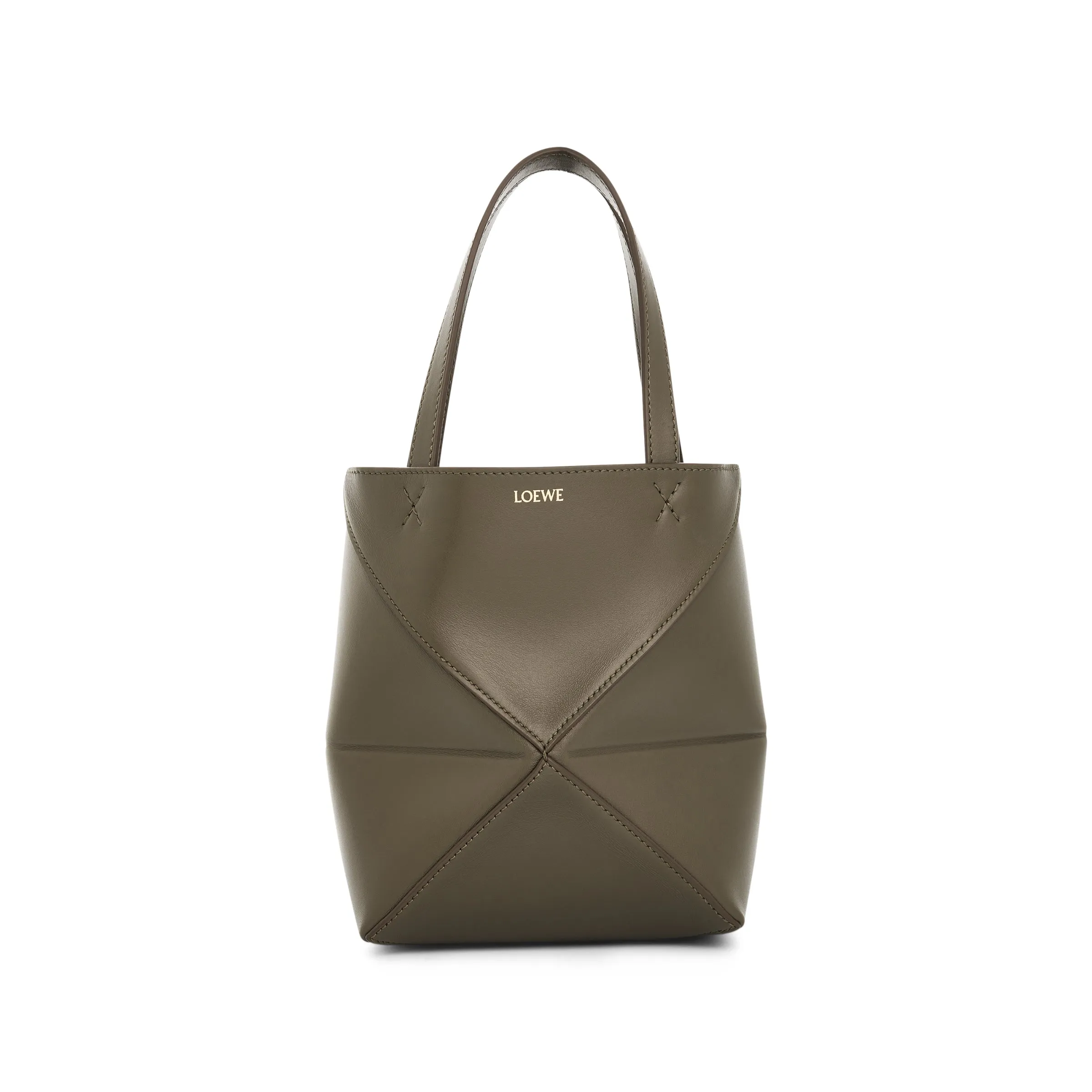 Medium Puzzle Fold Tote Bag in Dark Khaki Green sold by MARAIS product image thumbnail 2