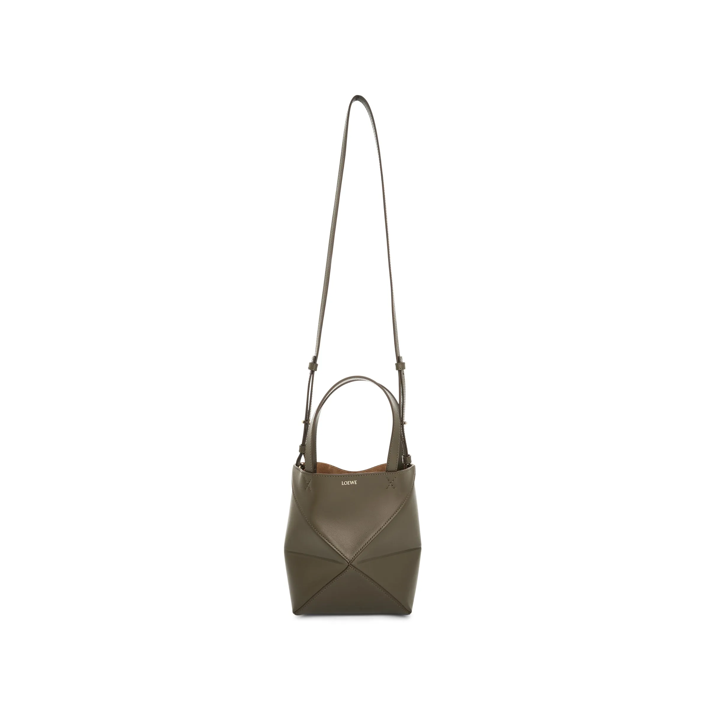 Medium Puzzle Fold Tote Bag in Dark Khaki Green sold by MARAIS