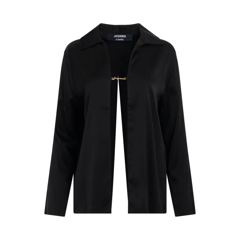 Notte Open Charm Shirt in Black sold by MARAIS