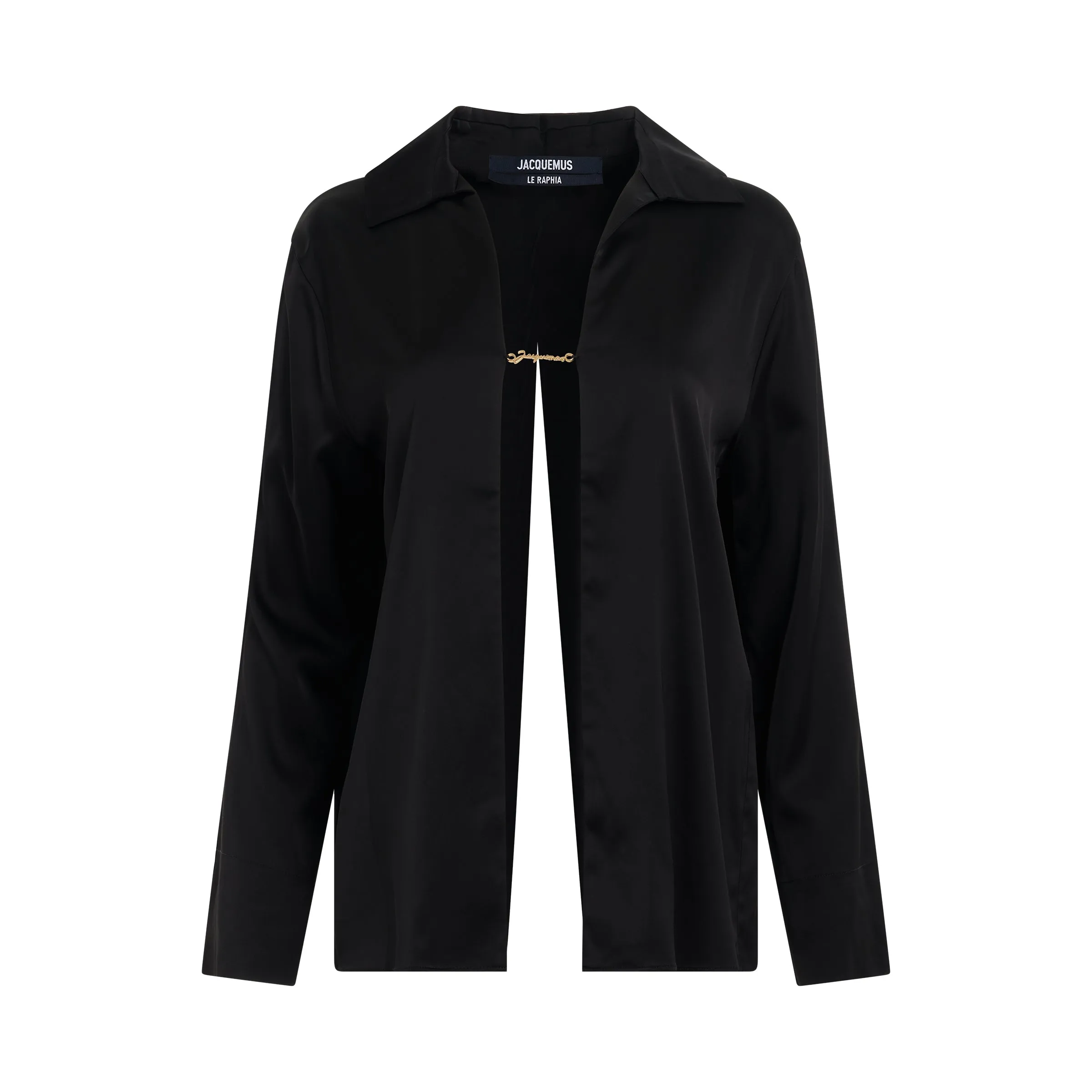 Notte Open Charm Shirt in Black sold by MARAIS