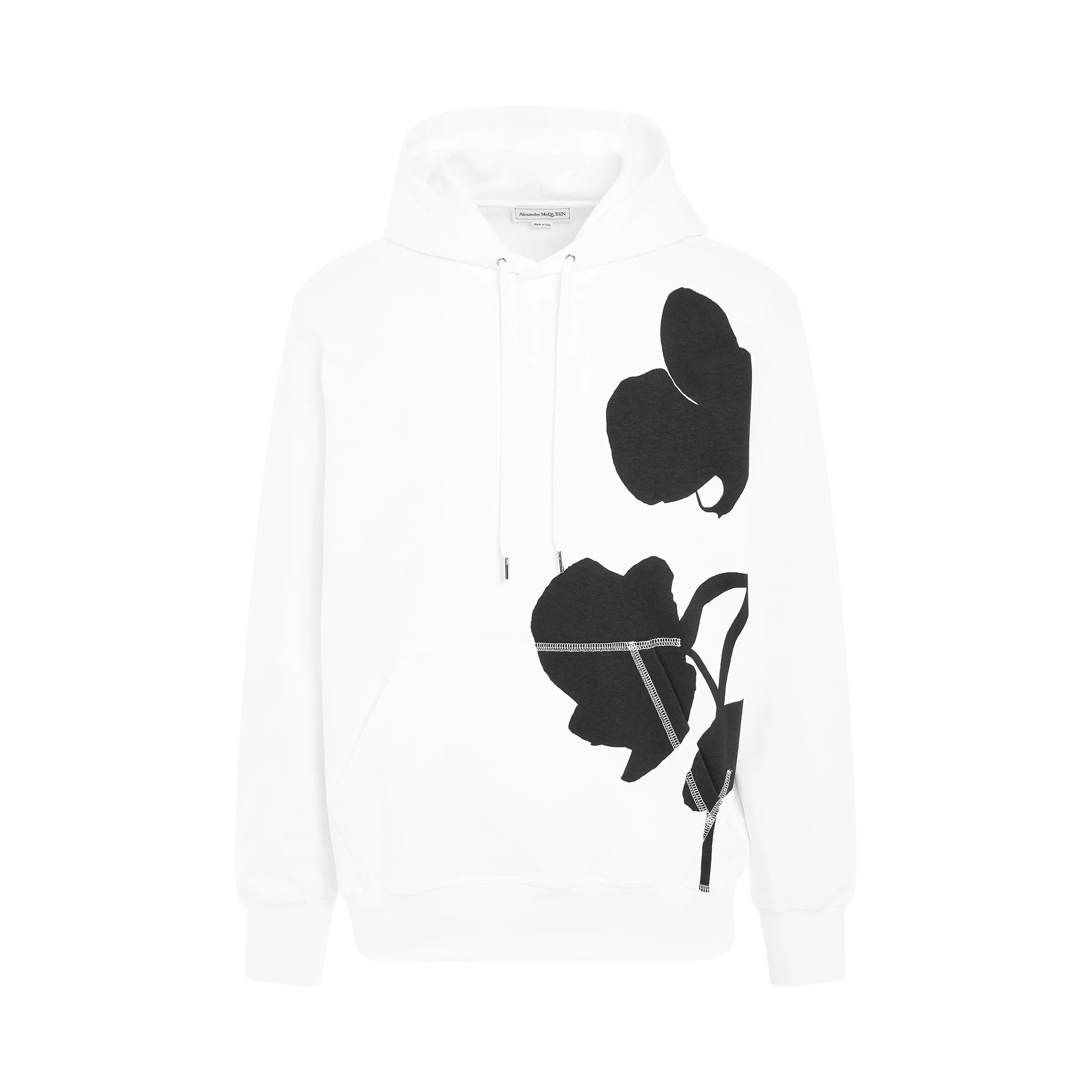 Orchid Print Hoodie in White sold by MARAIS