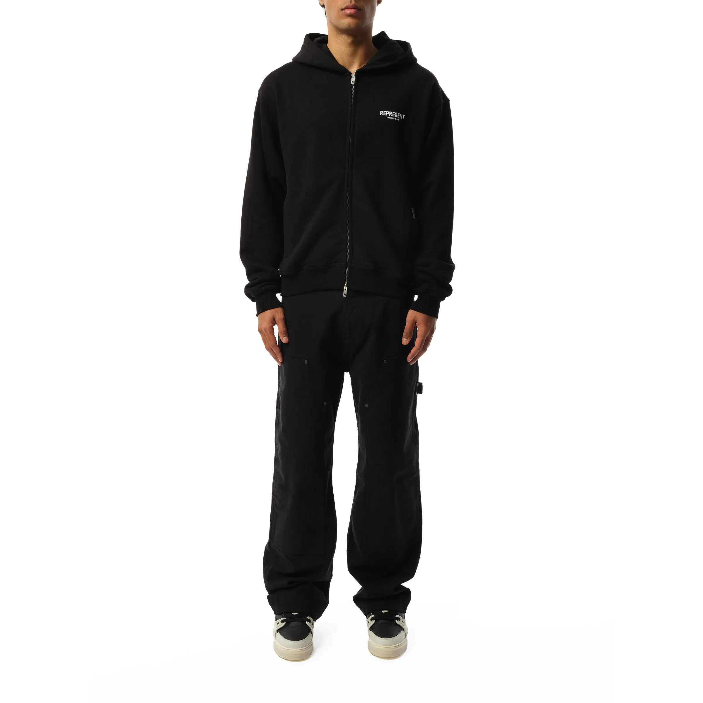Represent Owners Club Zip Hoodie in Black sold by MARAIS product image thumbnail 4