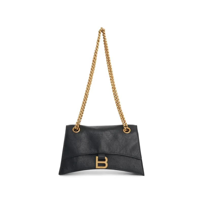 Crush Small Chain Bag in Black sold by MARAIS
