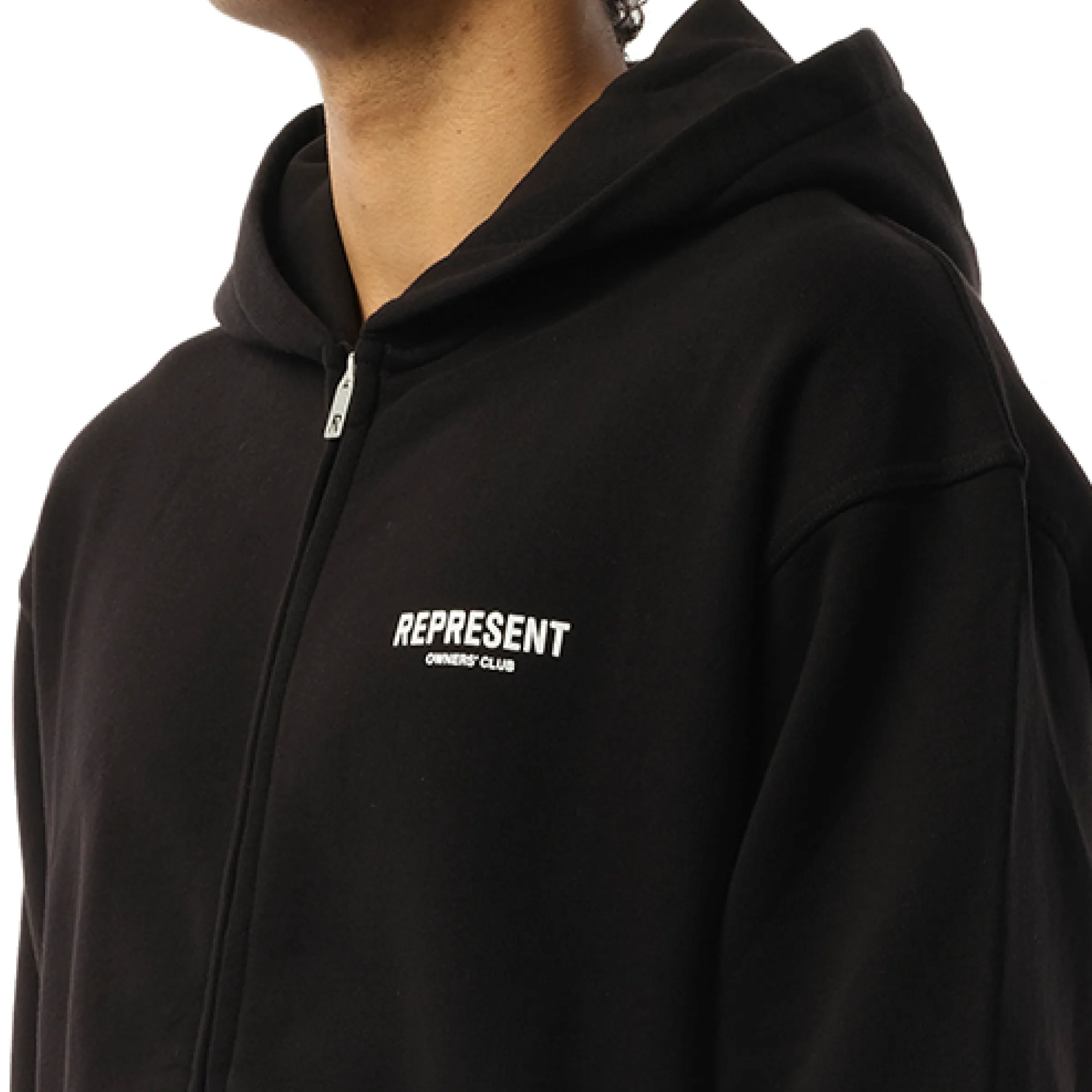 Represent Owners Club Zip Hoodie in Black sold by MARAIS product image thumbnail 3