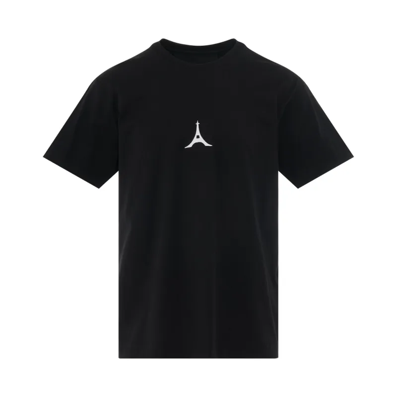 Eiffel College Logo T-Shirt in Black made by MARAIS