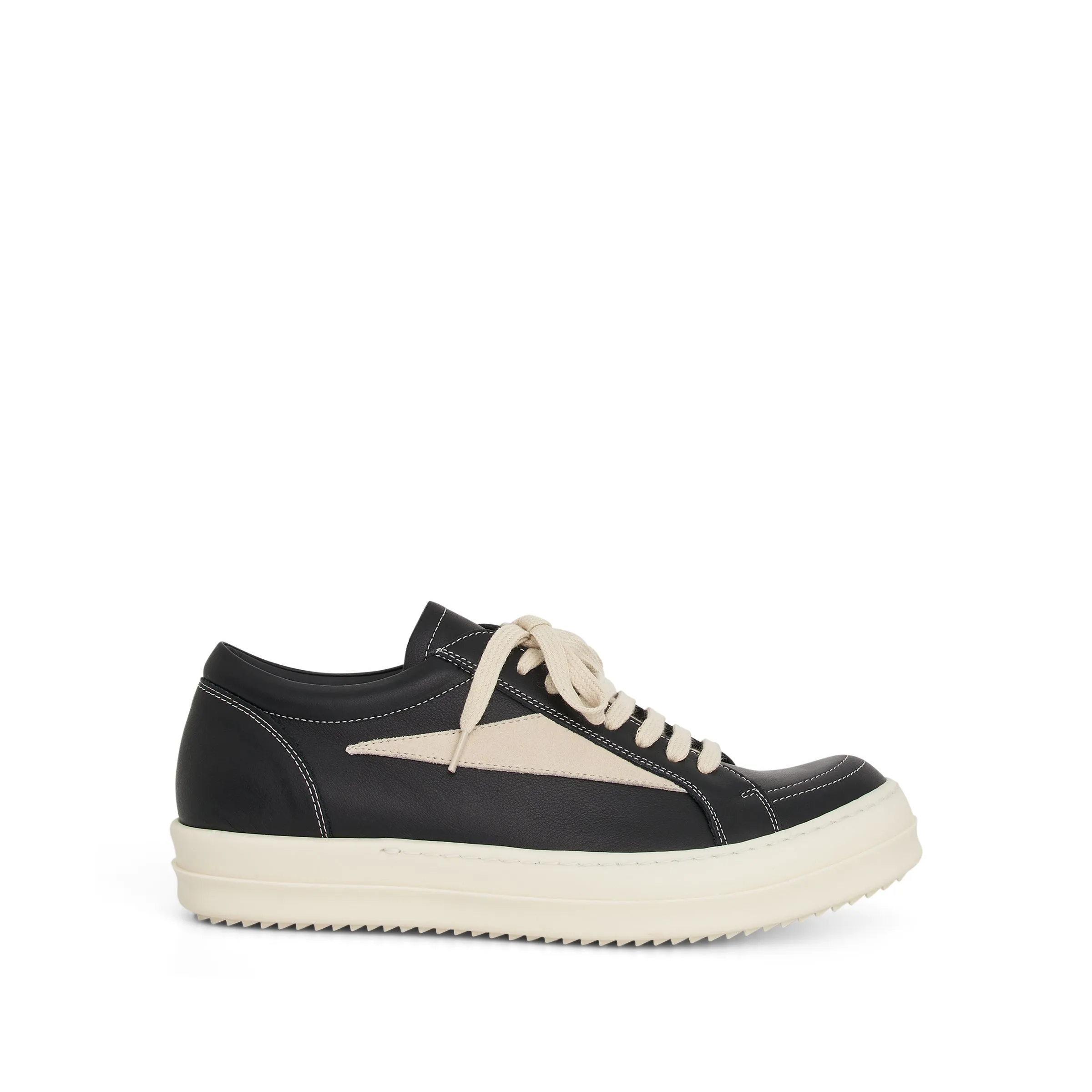 Vintage Leather Sneaker in Black/Milk sold by MARAIS