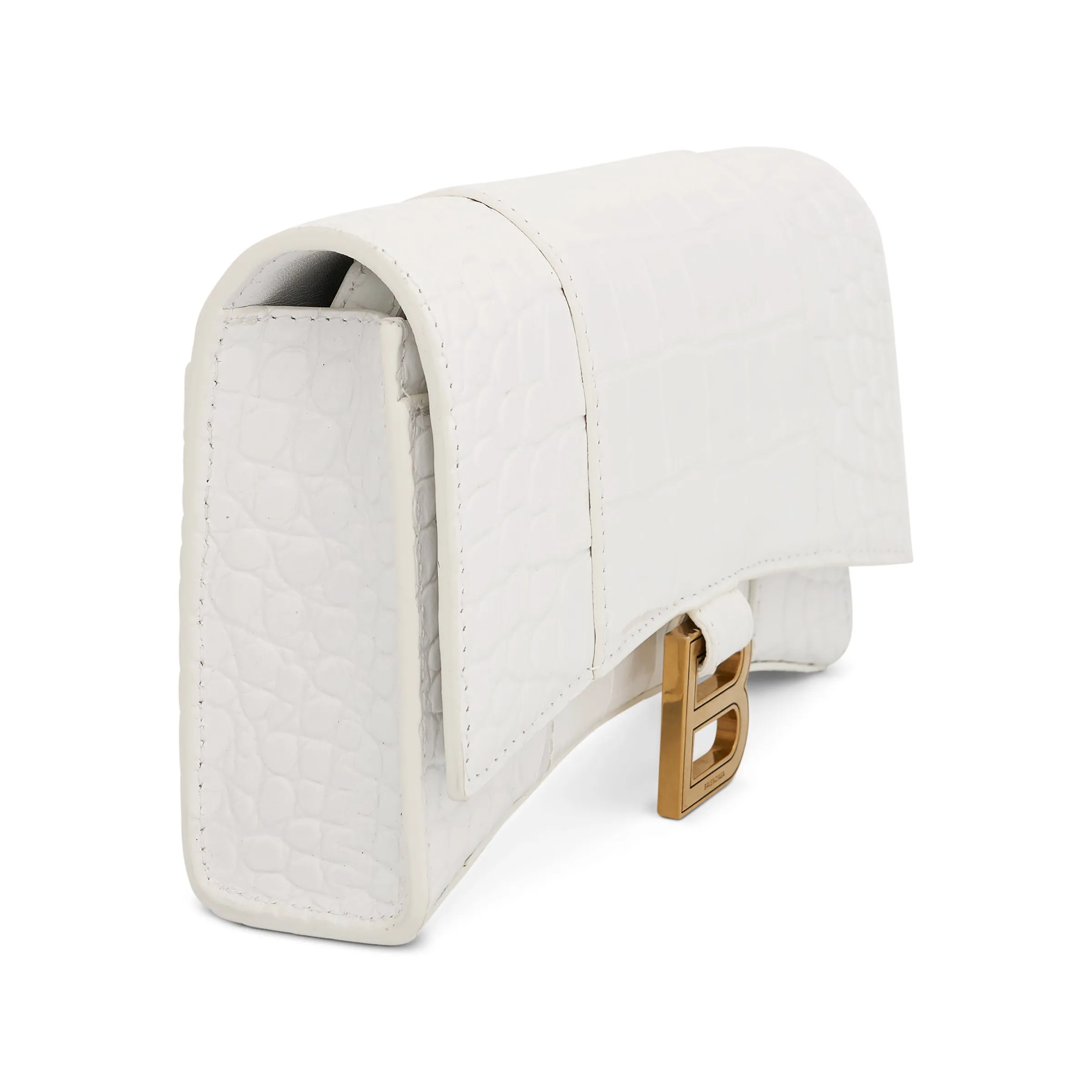 Hourglass Embossed Croco Wallet On Chain in Off White sold by MARAIS product image thumbnail 2