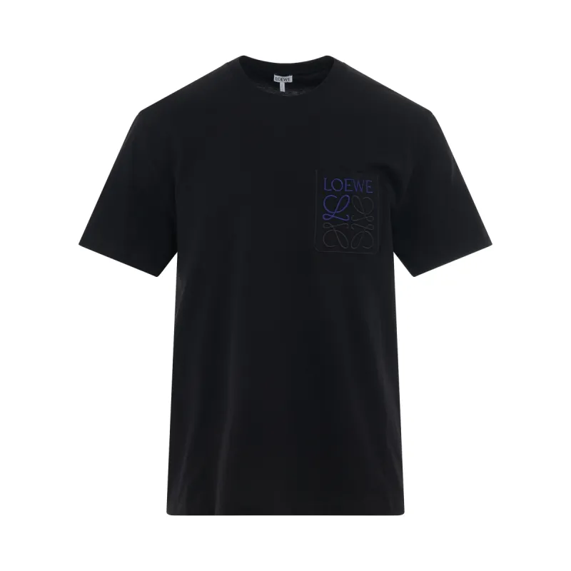 Anagram Pocket T-Shirt in Black made by Loewe