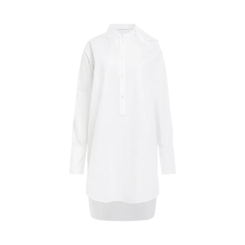 Deconstructed Shirt Dress in White sold by MARAIS