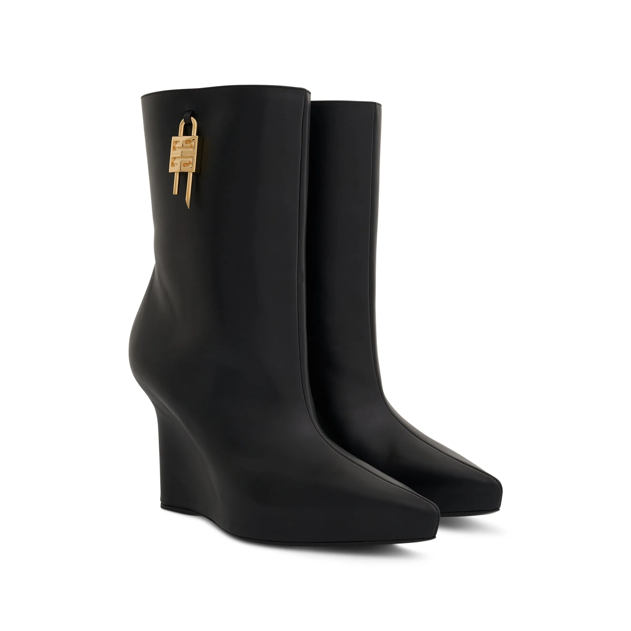 G Lock Wedge Low Box Leather Boots in Black sold by MARAIS product image thumbnail 2