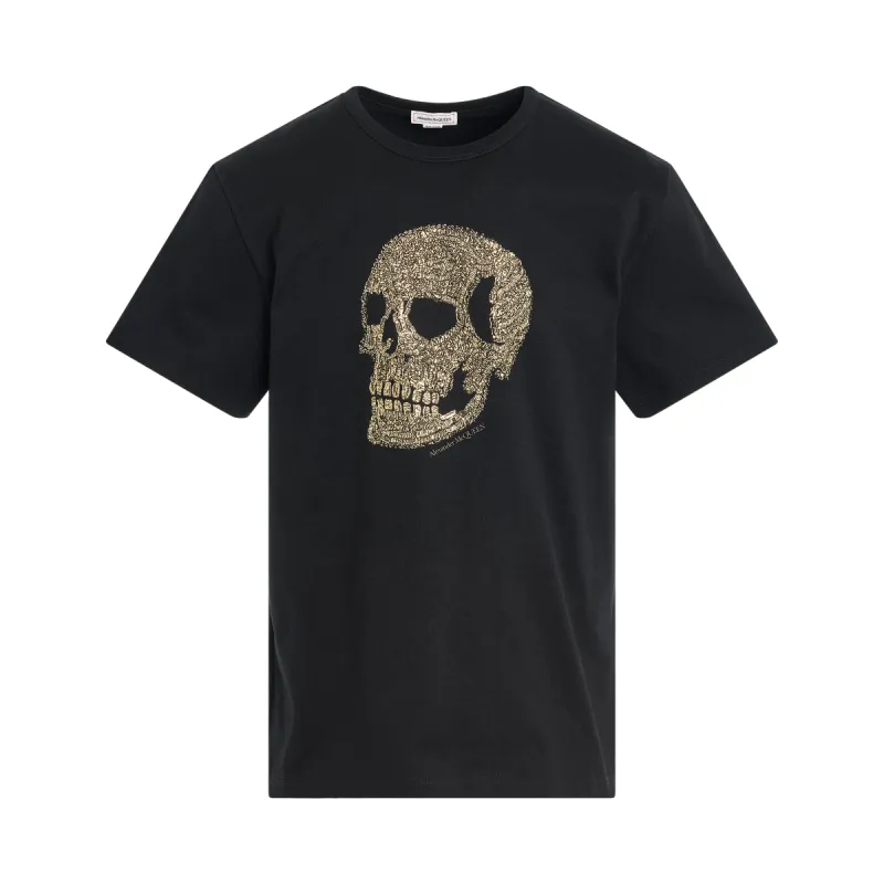 Gold Skull Print T-Shirt in Black/Gold sold by MARAIS