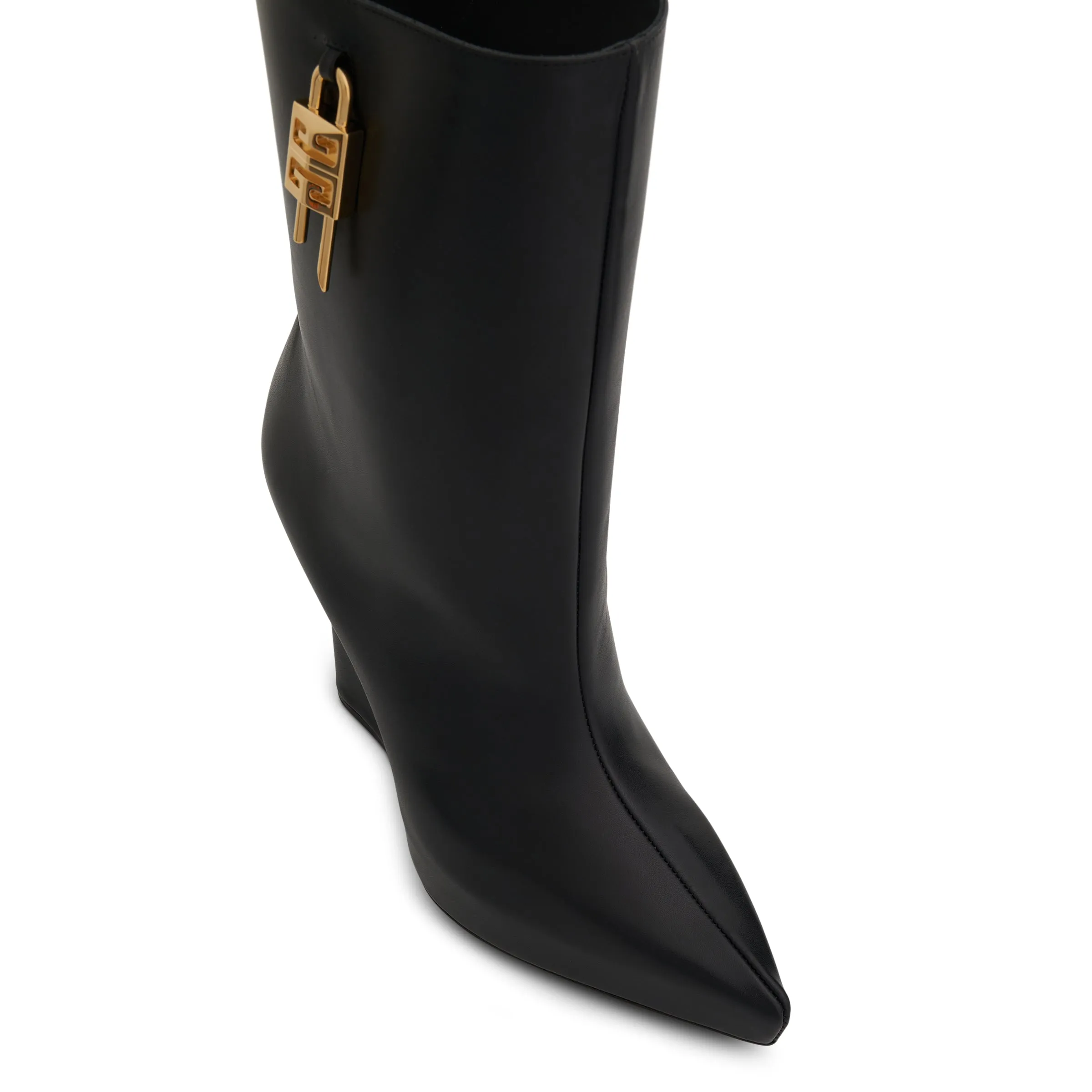 G Lock Wedge Low Box Leather Boots in Black sold by MARAIS product image thumbnail 4