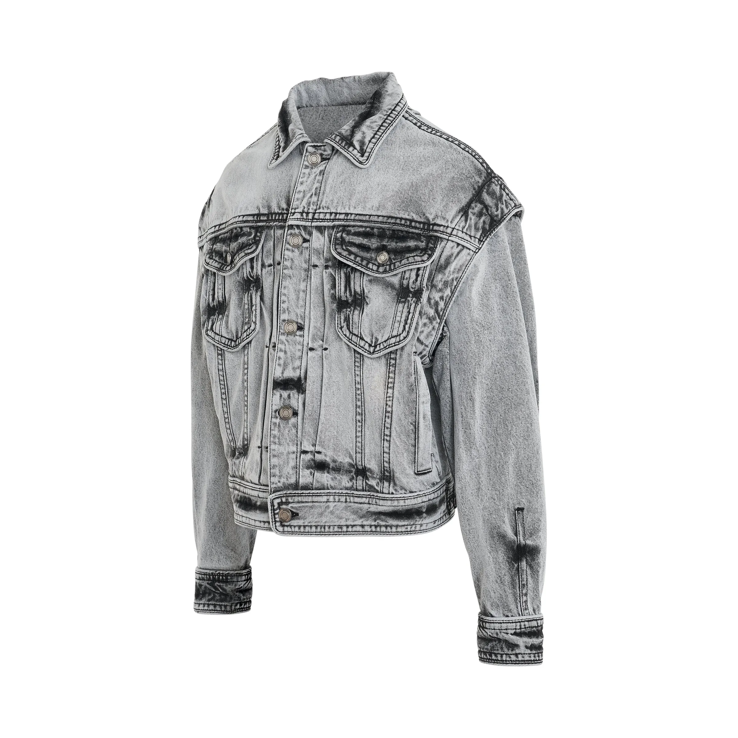 Sleeve Detachable Trucker Denim Jacket in Black sold by MARAIS product image thumbnail 2